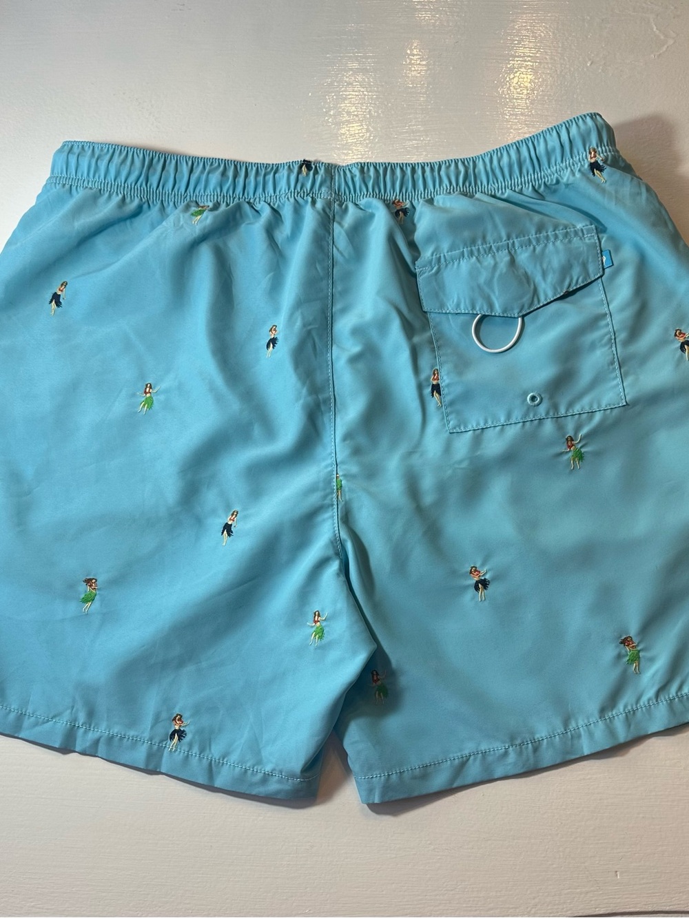 NWT Tommy Bahama XL/TG Men’s Light Blue Hula Dancer Swim Board Shorts,UV PROTECT - Picture 2 of 10